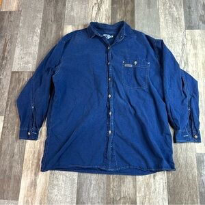 Calvin Klein Womens Button Down, Denim Long Sleeve, Medium